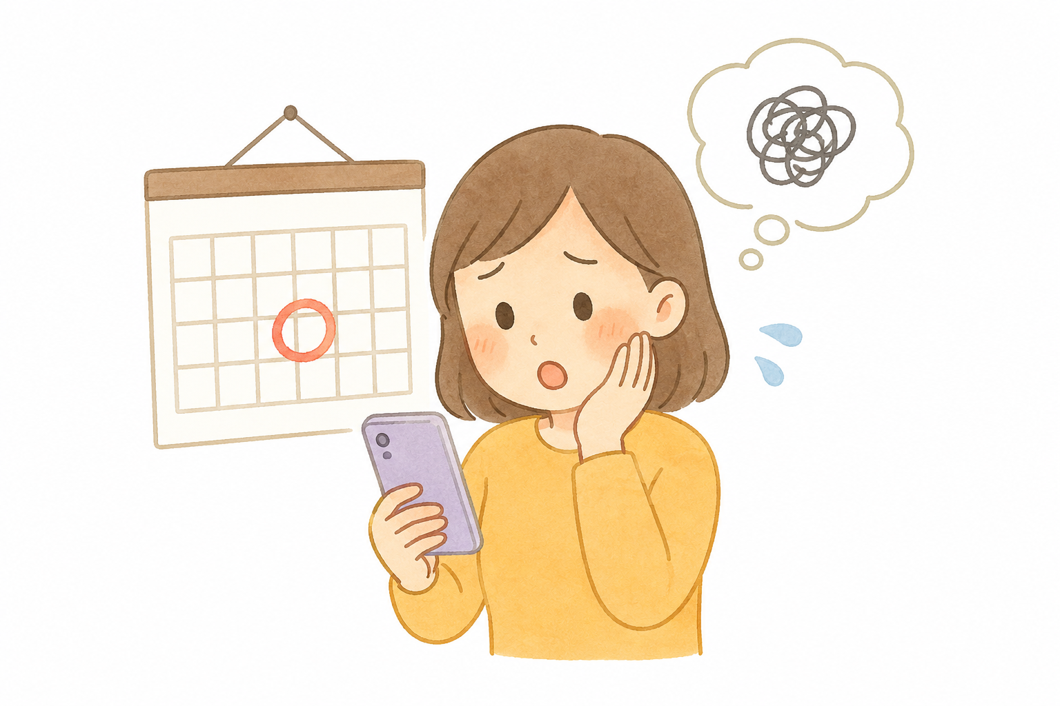 予約を忘れた様子